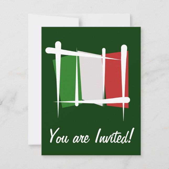 Invitación Bandera de pincel de Italia (Anverso)