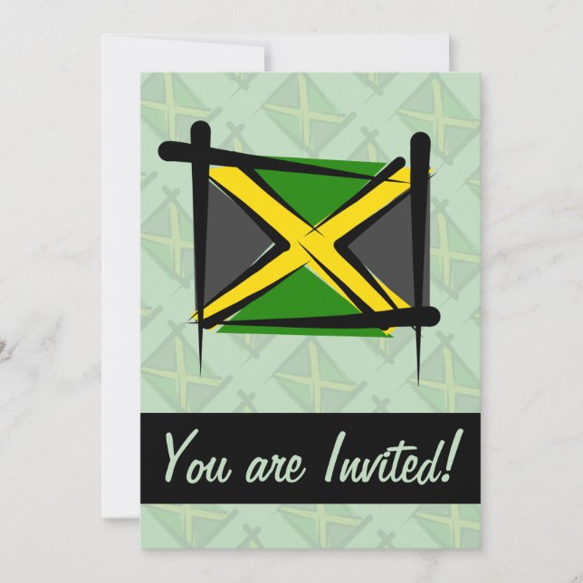 Invitación Bandera de pincel de Jamaica (Anverso)