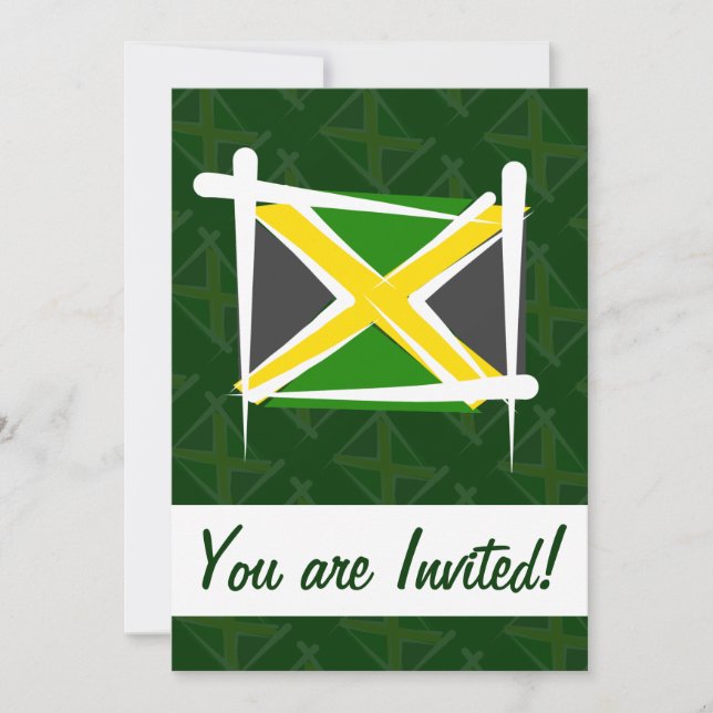 Invitación Bandera de pincel de Jamaica (Anverso)