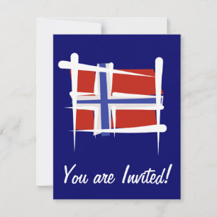 Invitación Bandera de pincel de Noruega