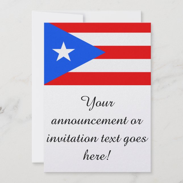 Invitación Bandera de Puerto Rico (Anverso)
