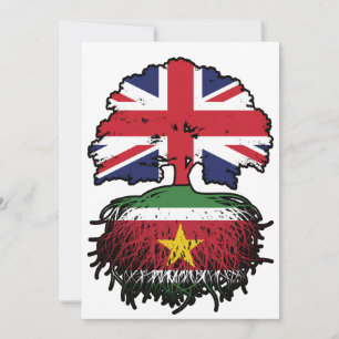 Invitación Bandera de raíces británicas de árboles surinamese