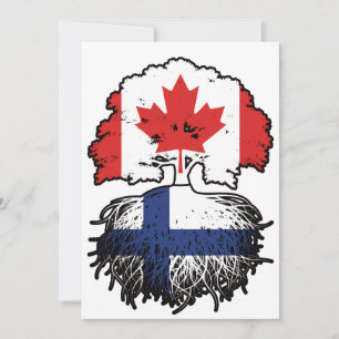 Invitación Bandera de raíces de árboles de Canadá finlandés