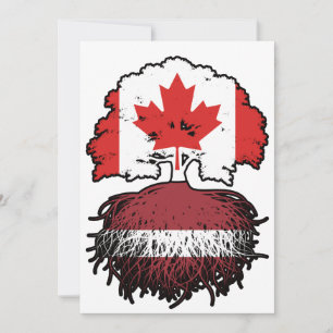 Invitación Bandera de raíces de árboles de Canadá letón