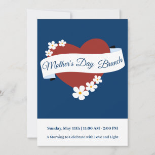 Invitación Bandera de Red Heart para el feliz día de las madr