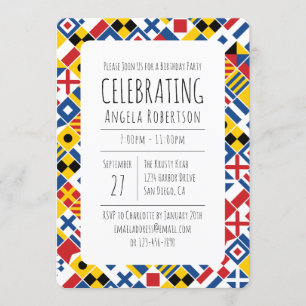 Invitación Bandera de señal náutica Cumpleaños 2