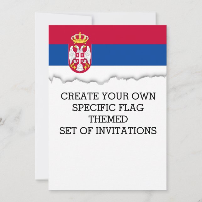 Invitación Bandera de Serbia (Anverso)