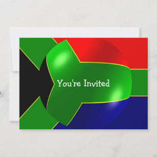 Invitación Bandera de Sudáfrica en cualquier ocasión