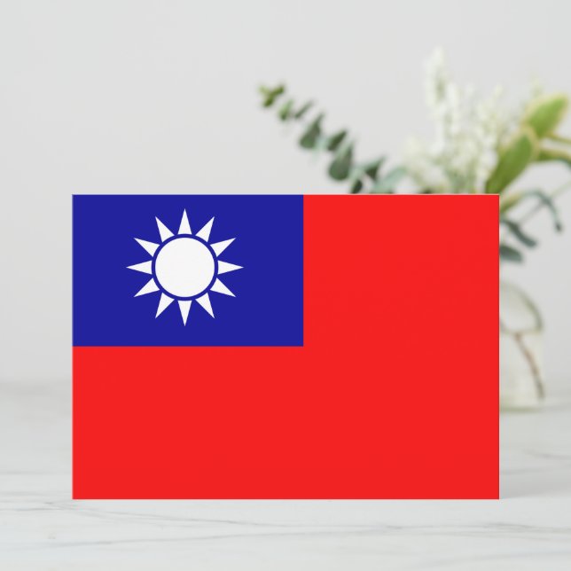 Invitación Bandera de Taiwán: República de China, Taipei chin (Anverso de pie)