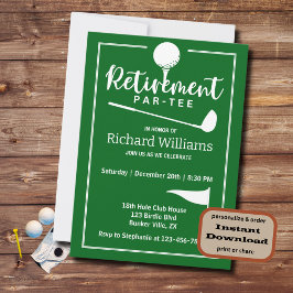 Invitación Bandera de té de la bola de golf de retiro Bandera