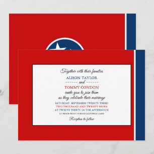 Invitación Bandera de Tennessean, bandera del Boda de Tenness