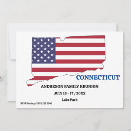 Invitación Bandera de USA 🎉 CONNECTICUUT State Map