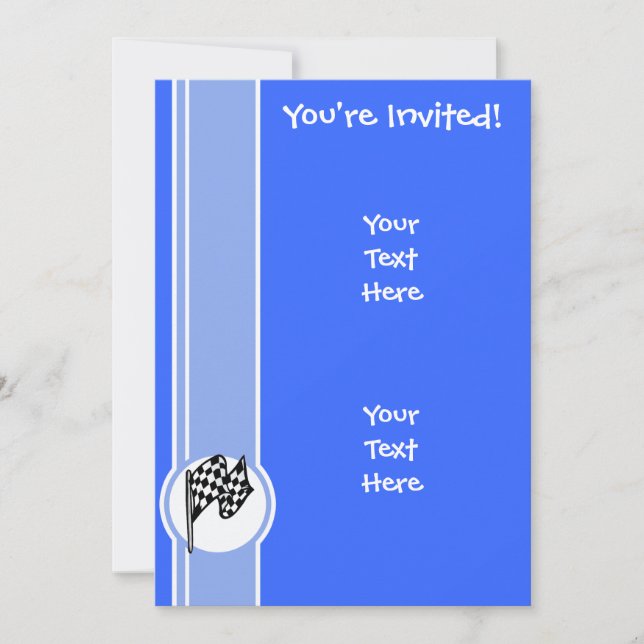 Invitación Bandera de verificación; azul (Anverso)