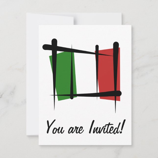 Invitación Bandera del cepillo de Italia (Anverso)