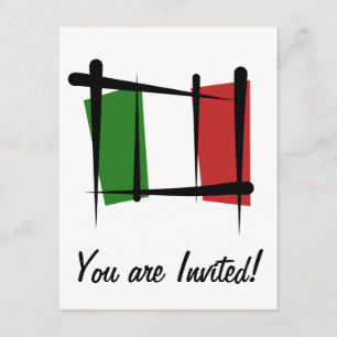 Invitación Bandera del cepillo de Italia