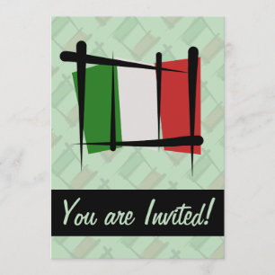 Invitación Bandera del cepillo de Italia