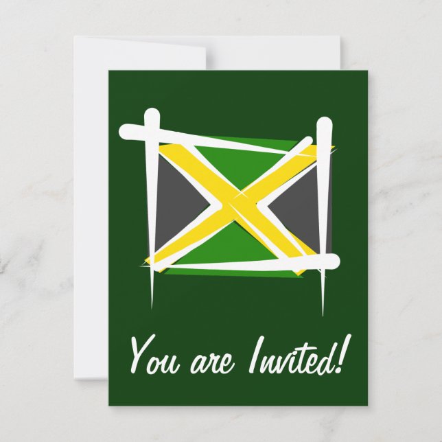Invitación Bandera del cepillo de Jamaica (Anverso)