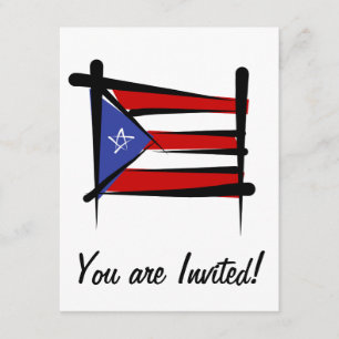 Invitación Bandera del cepillo de Puerto Rico