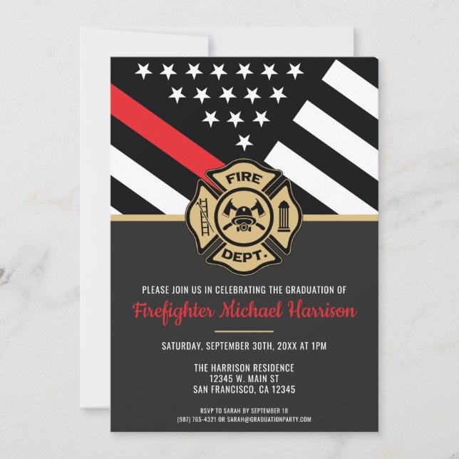Invitación Bandera del Departamento de Bomberos del Partido d (Anverso)