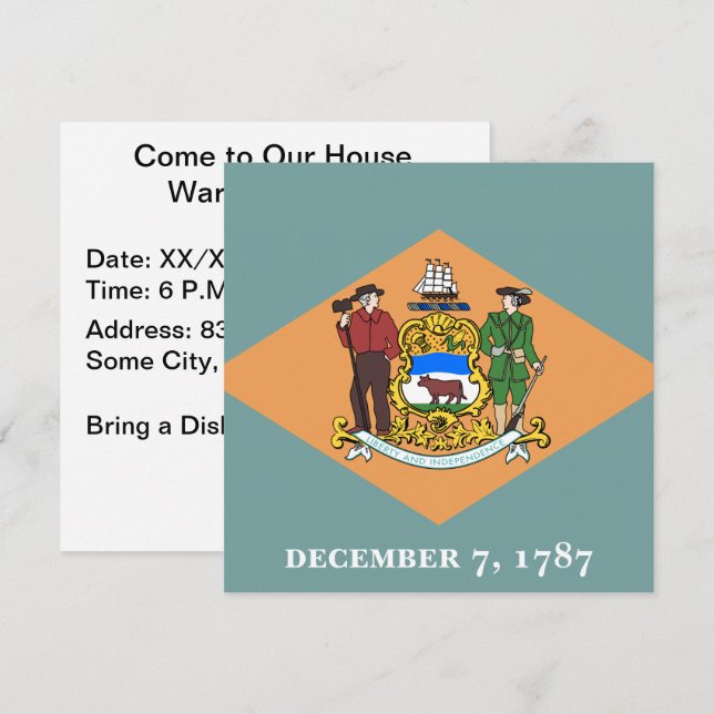 Invitación Bandera del Estado de Delaware (Anverso / Reverso)