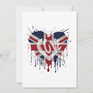 Invitación Bandera del Reino Unido Amor