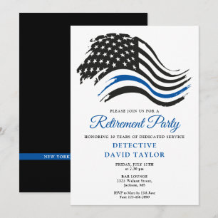Invitación Bandera delgada de la Línea Azul del Fiesta de Jub