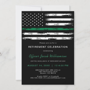 Invitación Bandera delgada de la línea verde de retiro milita