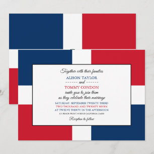 Invitación Bandera dominicana, bandera de Boda de República D