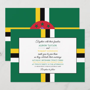 Invitación Bandera dominicana, bandera de Dominica Boda