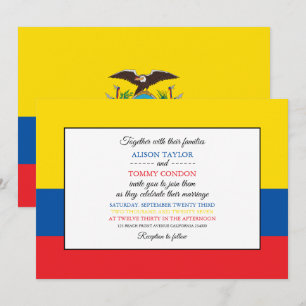 Invitación Bandera ecuatoriana, bandera de Ecuador Boda