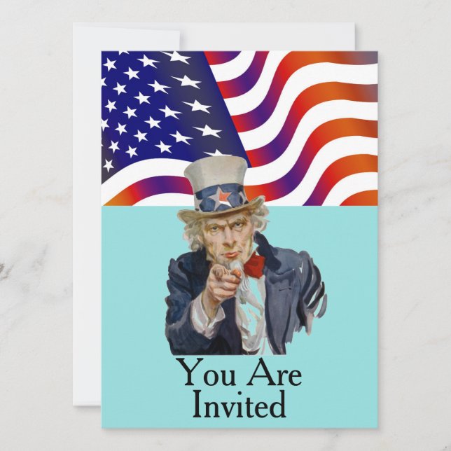 Invitación Bandera estadounidense (Anverso)