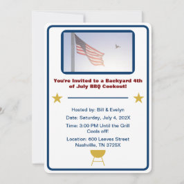 Invitación Bandera estadounidense 4 de julio