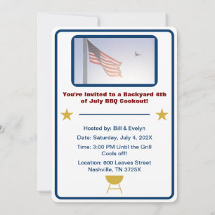 Invitación Bandera estadounidense 4 de julio