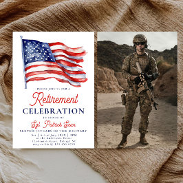 Invitación Bandera estadounidense 4 de Julio Jubilación del E