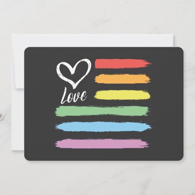 Invitación Bandera estadounidense arcoíris LGBT (Anverso)