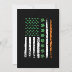 Invitación Bandera estadounidense con Shamrock St Patrics Day