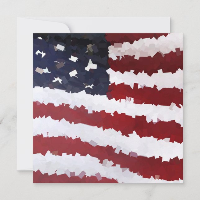 Invitación Bandera estadounidense de papel mache (Anverso)