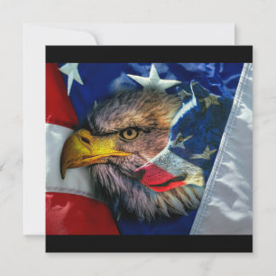 Invitación Bandera estadounidense del lobo del águila cald