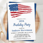 Invitación Bandera estadounidense del Patriótico Partido de l<br><div class="desc">Invitaciones a la Fiesta de Cumpleaños de la Bandera Estadounidense. Invite a amigos y familiares a su celebración patriótica de cumpleaños con estas modernas invitaciones de la Bandera Americana. Personalice esta invitación a la bandera estadounidense con sus detalles de evento, nombre y fiesta. Vea nuestra colección para encontrar regalos patrióticos...</div>