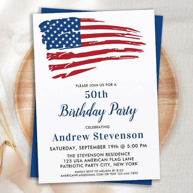 Invitación Bandera estadounidense del Patriótico Partido de l (Subido por el creador)