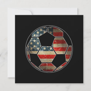 Invitación Bandera estadounidense en una pelota de fútbol - B