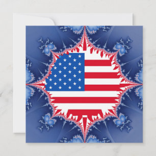 Invitación Bandera estadounidense Mandelbrot