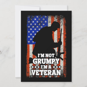 Invitación Bandera estadounidense no soy gruñón im a Veteran