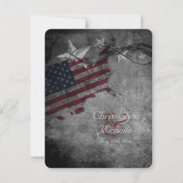 Invitación Bandera estadounidense patriótica con Boda de estr