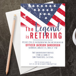 Invitación Bandera estadounidense patriótica de retiro de la 