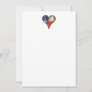 Invitación Bandera Estatal De Texas En Un Corazón