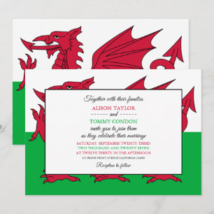 Invitación Bandera galesa, Boda de la bandera de Gales