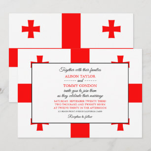 Invitación Bandera georgiana, bandera de Georgia Boda