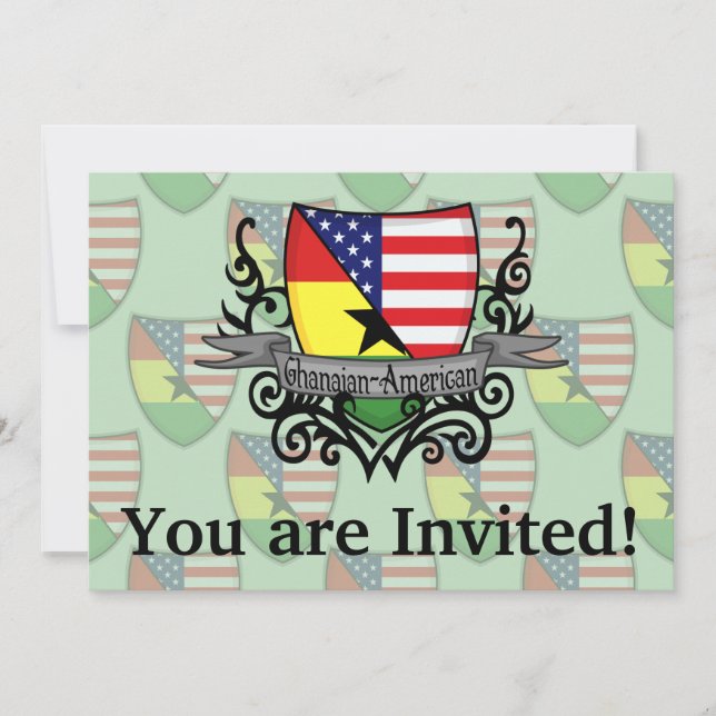 Invitación Bandera Ghanés-Americana del escudo (Anverso)