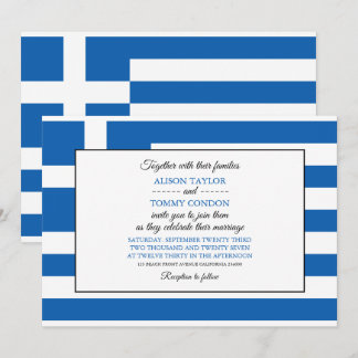 Invitación Bandera griega, bandera de Grecia Boda